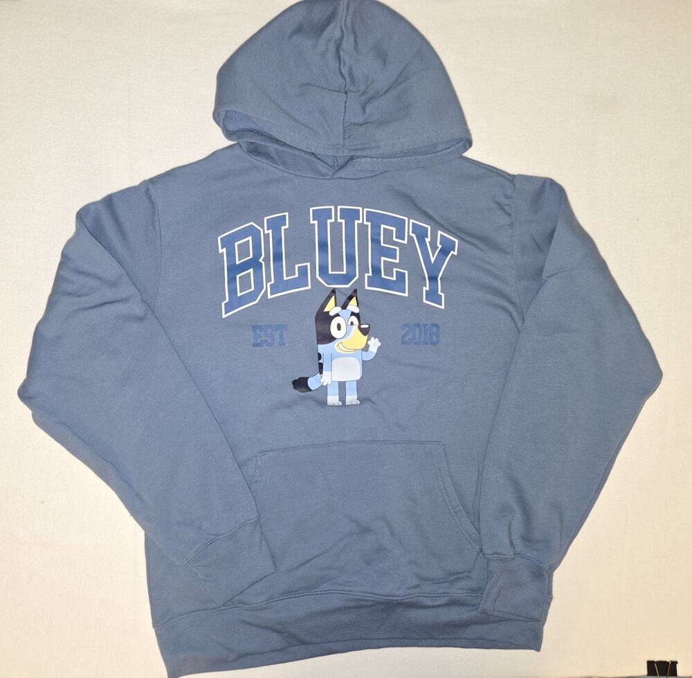 Bluey Adult Hoodie Graphic Unisex M 32/34 Blue